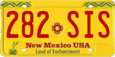 NM license plate 282SIS