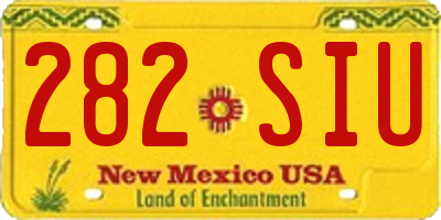 NM license plate 282SIU