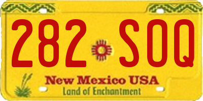 NM license plate 282SOQ