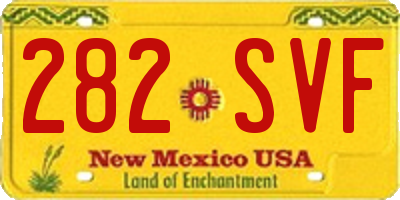 NM license plate 282SVF
