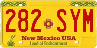 NM license plate 282SYM