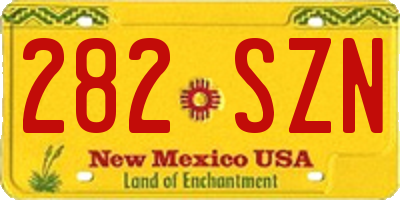 NM license plate 282SZN