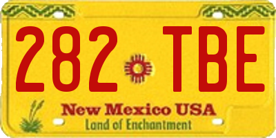 NM license plate 282TBE