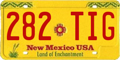 NM license plate 282TIG