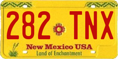 NM license plate 282TNX