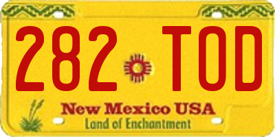 NM license plate 282TOD