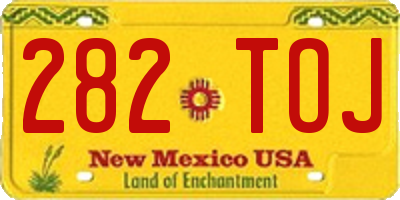 NM license plate 282TOJ
