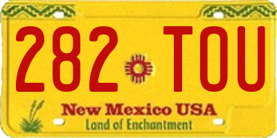 NM license plate 282TOU