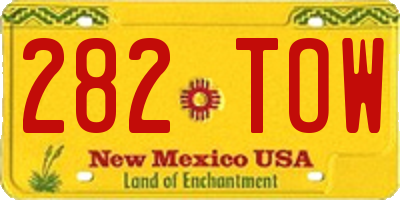 NM license plate 282TOW