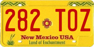 NM license plate 282TOZ
