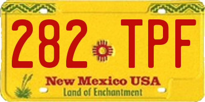 NM license plate 282TPF