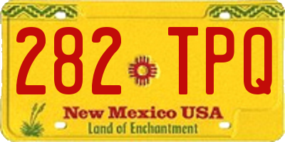 NM license plate 282TPQ