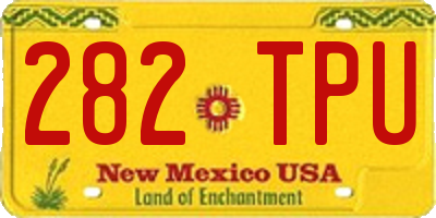 NM license plate 282TPU