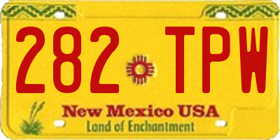 NM license plate 282TPW