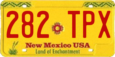 NM license plate 282TPX