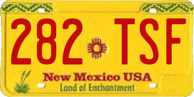 NM license plate 282TSF
