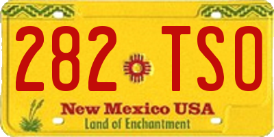 NM license plate 282TSO