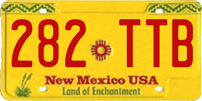 NM license plate 282TTB