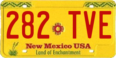 NM license plate 282TVE