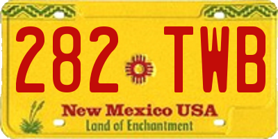 NM license plate 282TWB