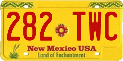 NM license plate 282TWC