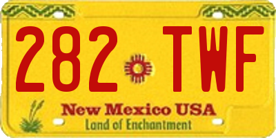 NM license plate 282TWF