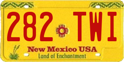 NM license plate 282TWI