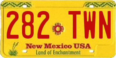 NM license plate 282TWN