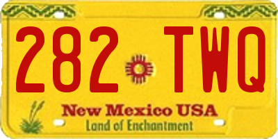 NM license plate 282TWQ