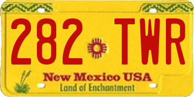 NM license plate 282TWR