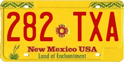 NM license plate 282TXA