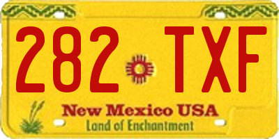 NM license plate 282TXF