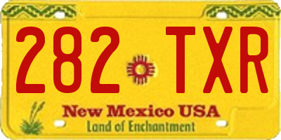 NM license plate 282TXR