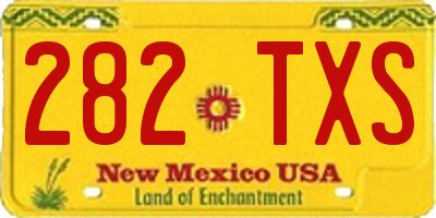 NM license plate 282TXS