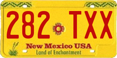 NM license plate 282TXX