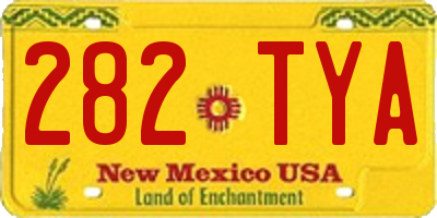 NM license plate 282TYA