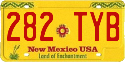 NM license plate 282TYB