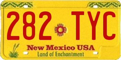 NM license plate 282TYC