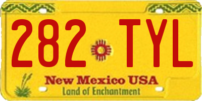 NM license plate 282TYL