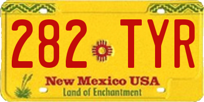 NM license plate 282TYR