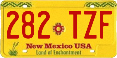 NM license plate 282TZF