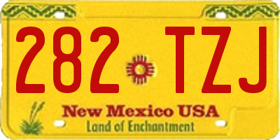 NM license plate 282TZJ