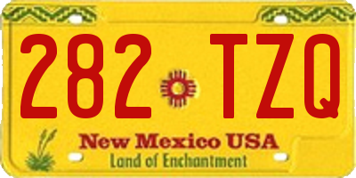 NM license plate 282TZQ