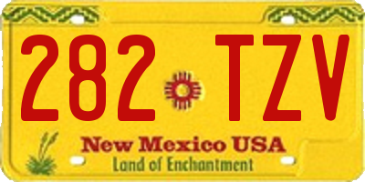 NM license plate 282TZV