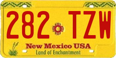 NM license plate 282TZW
