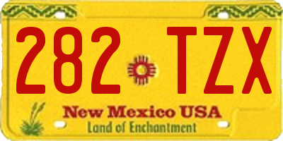 NM license plate 282TZX