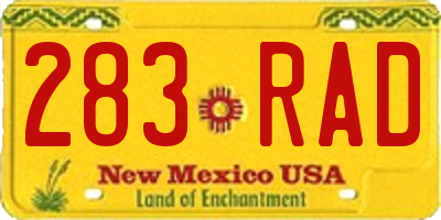 NM license plate 283RAD