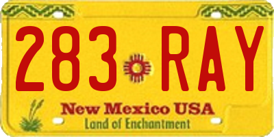 NM license plate 283RAY