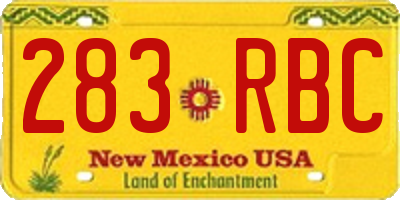 NM license plate 283RBC