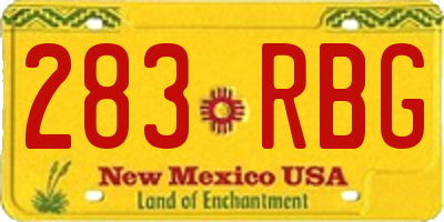 NM license plate 283RBG